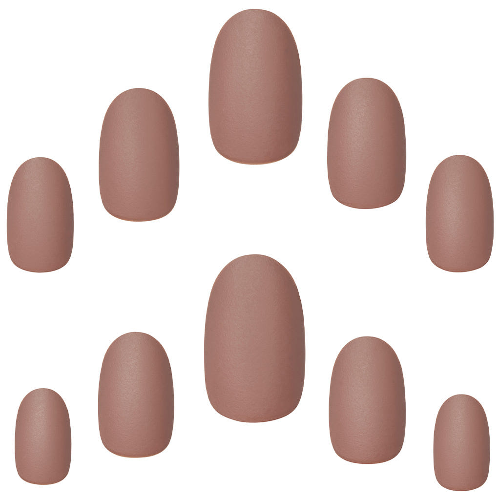 Elegant Touch False Nails Oval Medium Length - Mink (Loose)