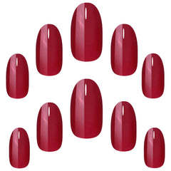 Elegant Touch False Nails Oval Medium Length - Ruby Red (Loose)