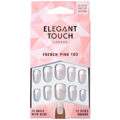 Elegant Touch False Nails Square Medium Length - French 103