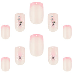 Elegant Touch False Nails Square Medium Length - Pretty in Pink (Loose)