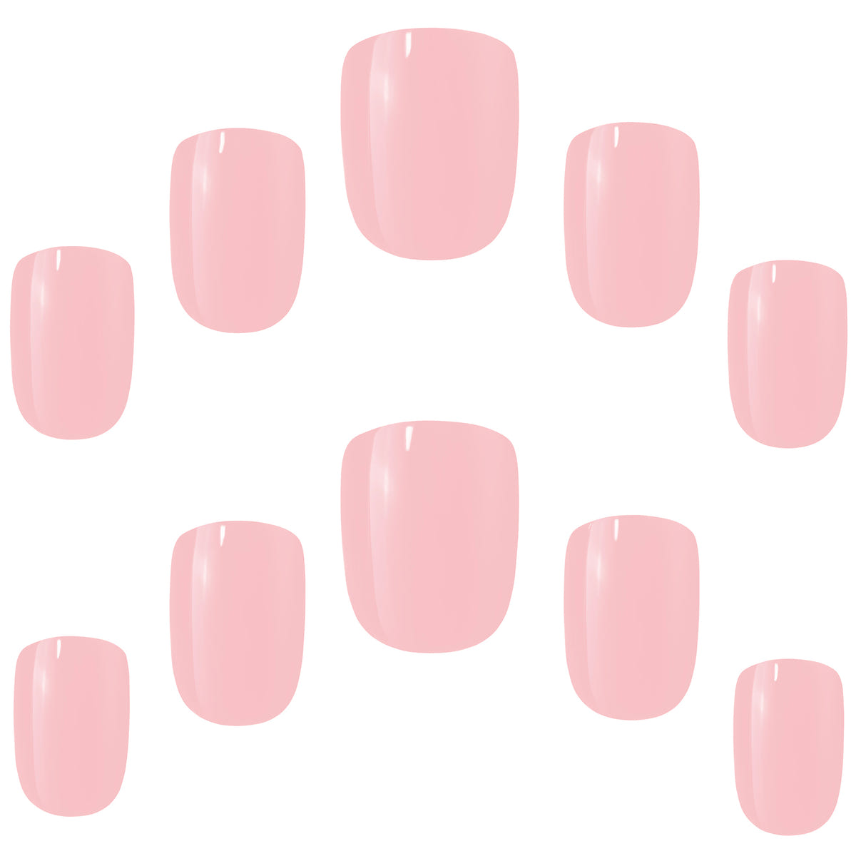Elegant Touch False Nails Square Short Length - Ballerina Pink (Nails - Loose)