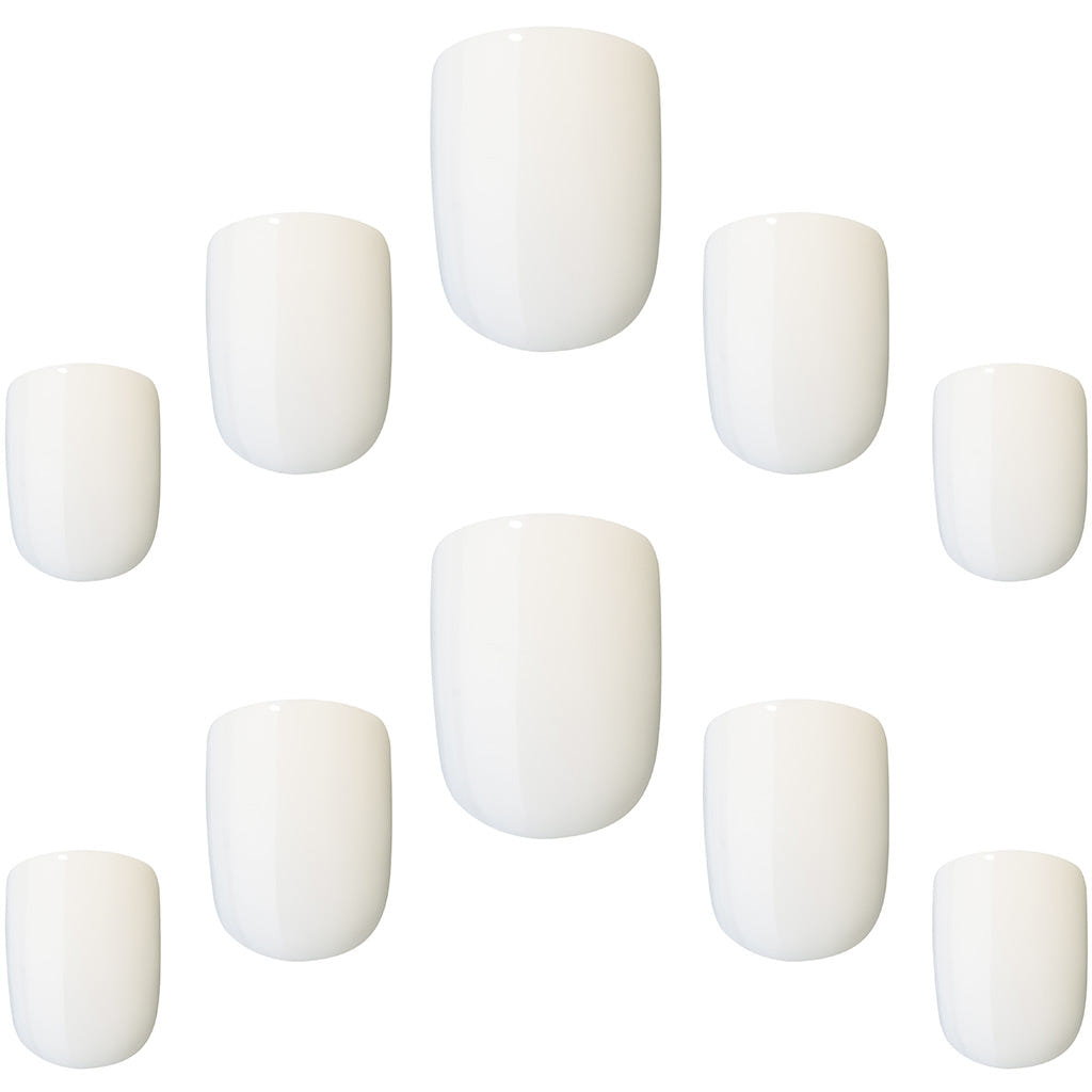 Elegant Touch False Nails Square Short Length - Cloud White (Nails - Loose)