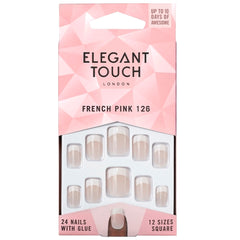 Elegant Touch False Nails Square Short Length - French 126