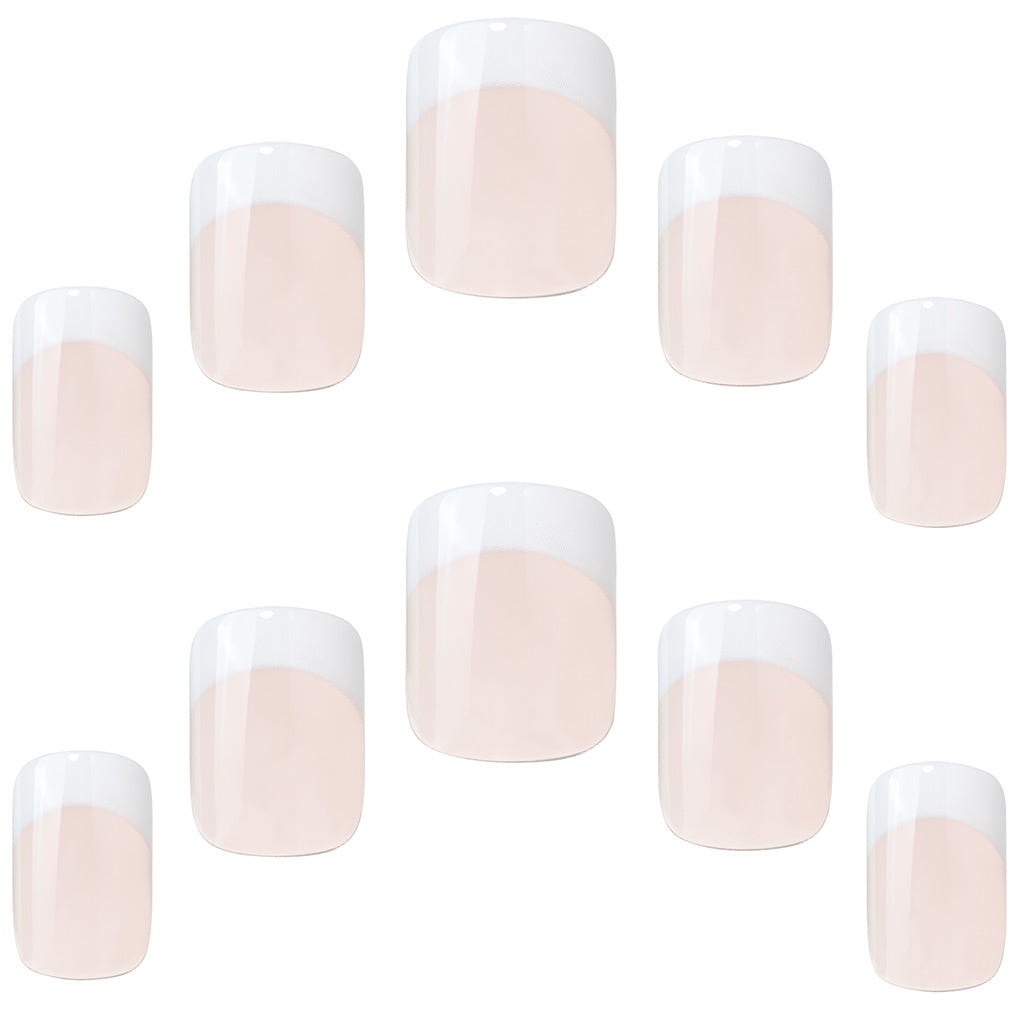Elegant Touch False Nails Square Short Length - French 126 (Loose)