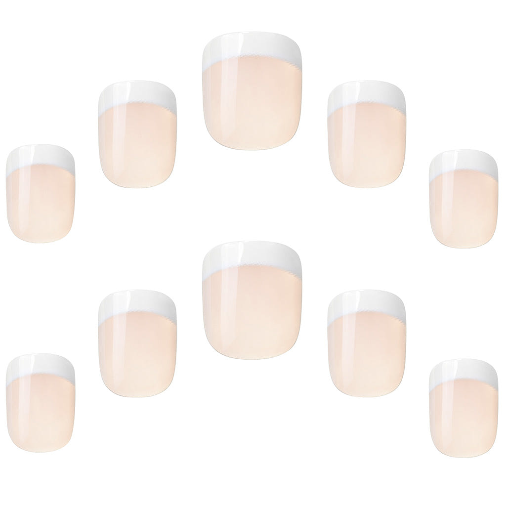 Elegant Touch False Nails Square Short Length - French Bare 144 (Loose)