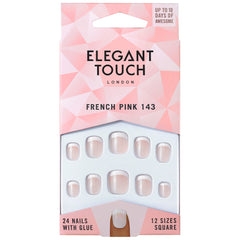 Elegant Touch False Nails Square Short Length - French Pink 143
