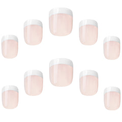 Elegant Touch False Nails Square Short Length - French Pink 143 (Loose)