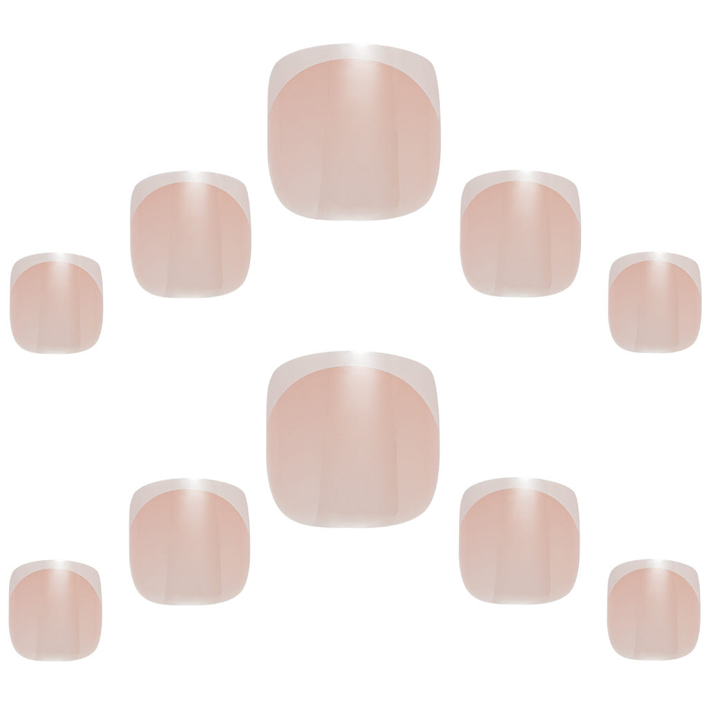 Elegant Touch False Nails Square Toenail - French Pedi No. 1 (Loose)