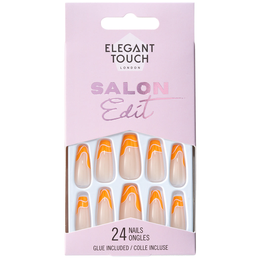 Elegant Touch False Nails Squareletto Long Length - Island Hopper
