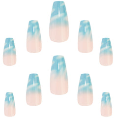 Elegant Touch False Nails Squareletto Long Length - Wave Maker
