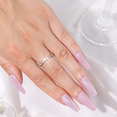 Elegant Touch False Nails Squareletto Long Length - Y2K Princess (Model Shot)
