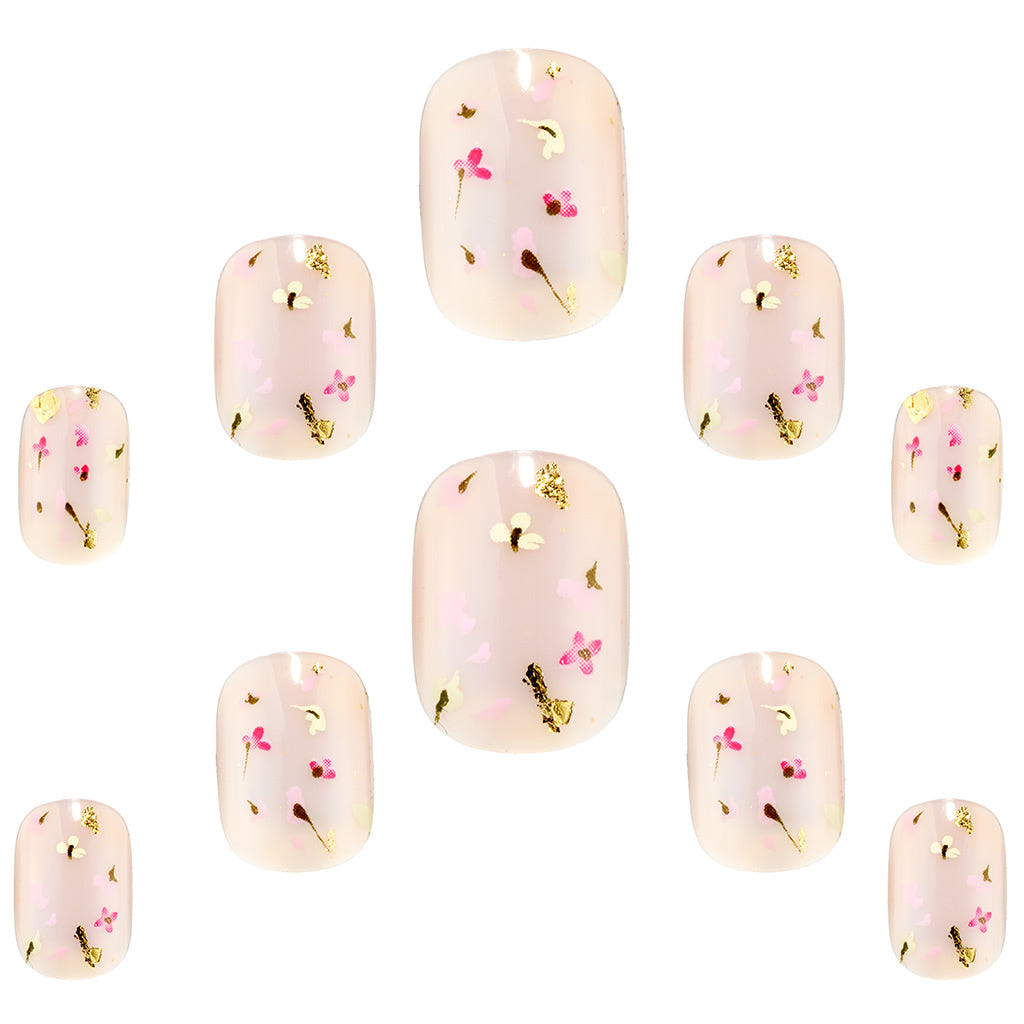 Elegant Touch False Nails Squoval Petite - Garden Blooms (Loose)