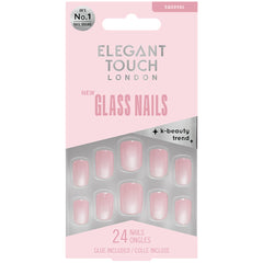 Elegant Touch False Nails Squoval Short Length - Glass Lychee