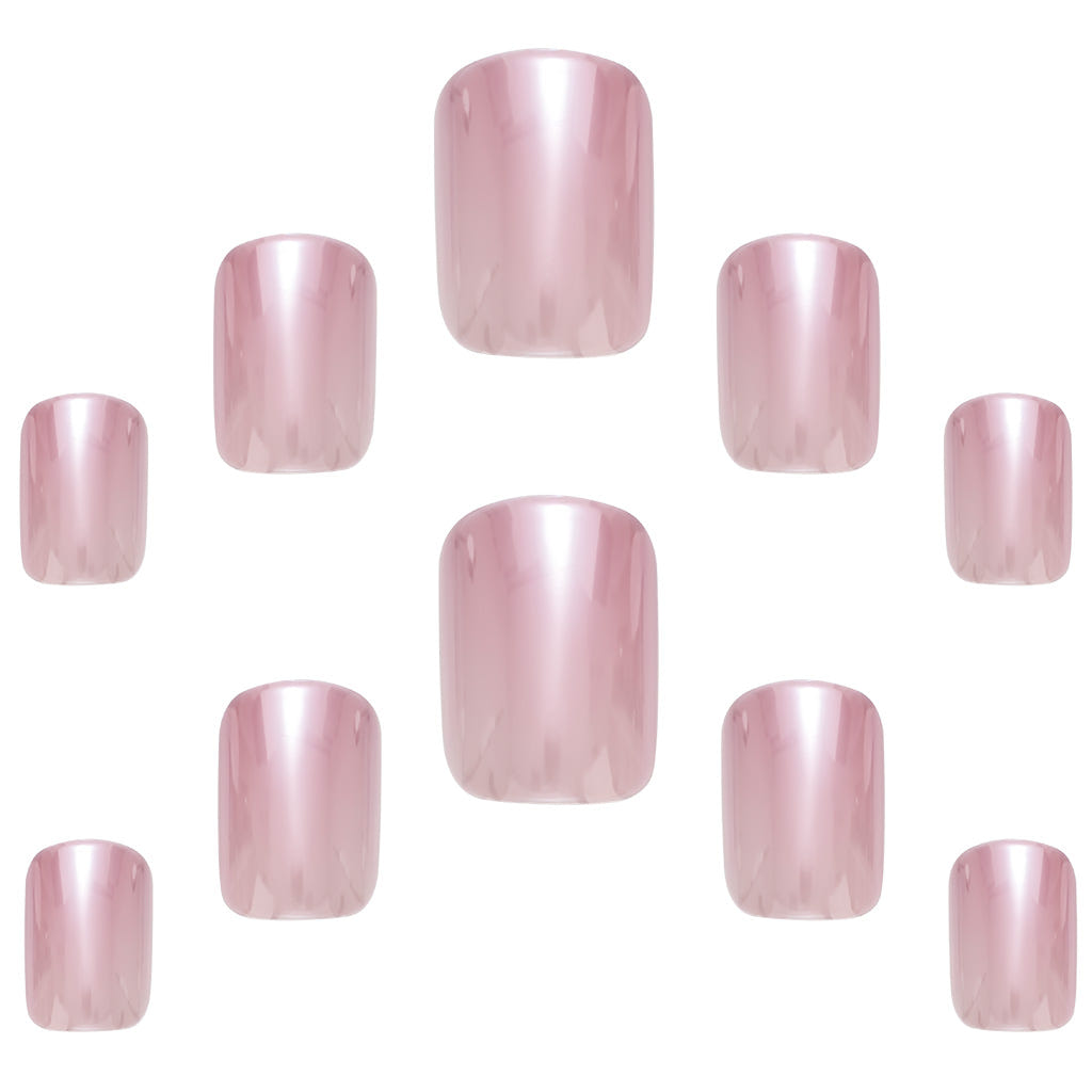 Elegant Touch False Nails Squoval Short Length - Glass Lychee (Loose)