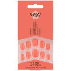 Elegant Touch False Nails Squoval Short Length - Grapefruit Slice