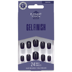 Elegant Touch False Nails Squoval Short Length - Inky Blue