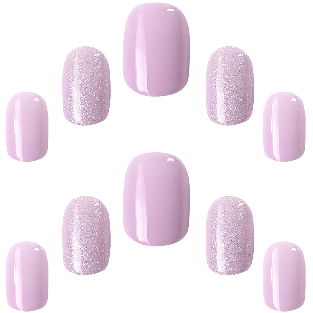 Elegant Touch False Nails Squoval Short Length - Lavender Spritz (Nails - Loose)