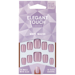 Elegant Touch False Nails Squoval Short Length - More Mauve