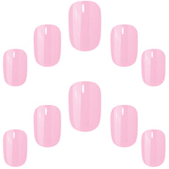 Elegant Touch False Nails Squoval Short Length - Perfect Pink (Nails - Loose)