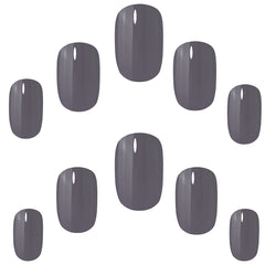 Elegant Touch False Nails Squoval Short Length - Slate Grey (Loose)