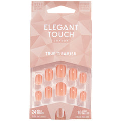 Elegant Touch False Nails Squoval Short Length - True Tiramisu