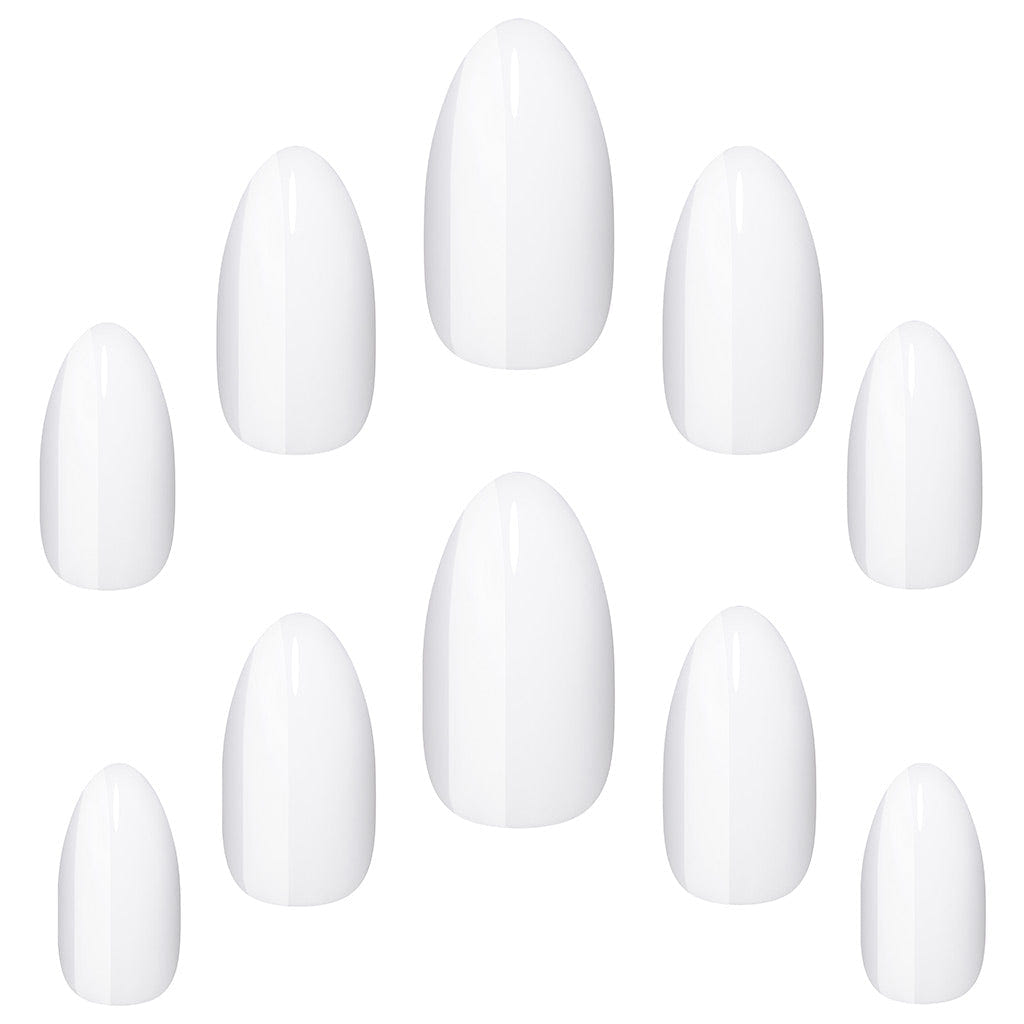 Elegant Touch False Nails Stiletto Medium Length - White-Out (Loose)