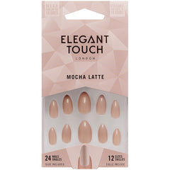 Elegant Touch False Nails Stiletto Short Length - Mocha Latte