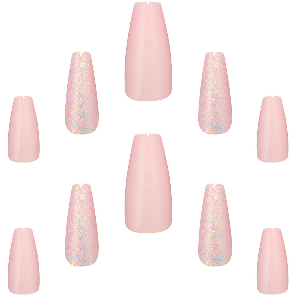 Elegant Touch Luxe Looks False Nails Squareletto Long Length - Bellini Baby (Nails - Loose)