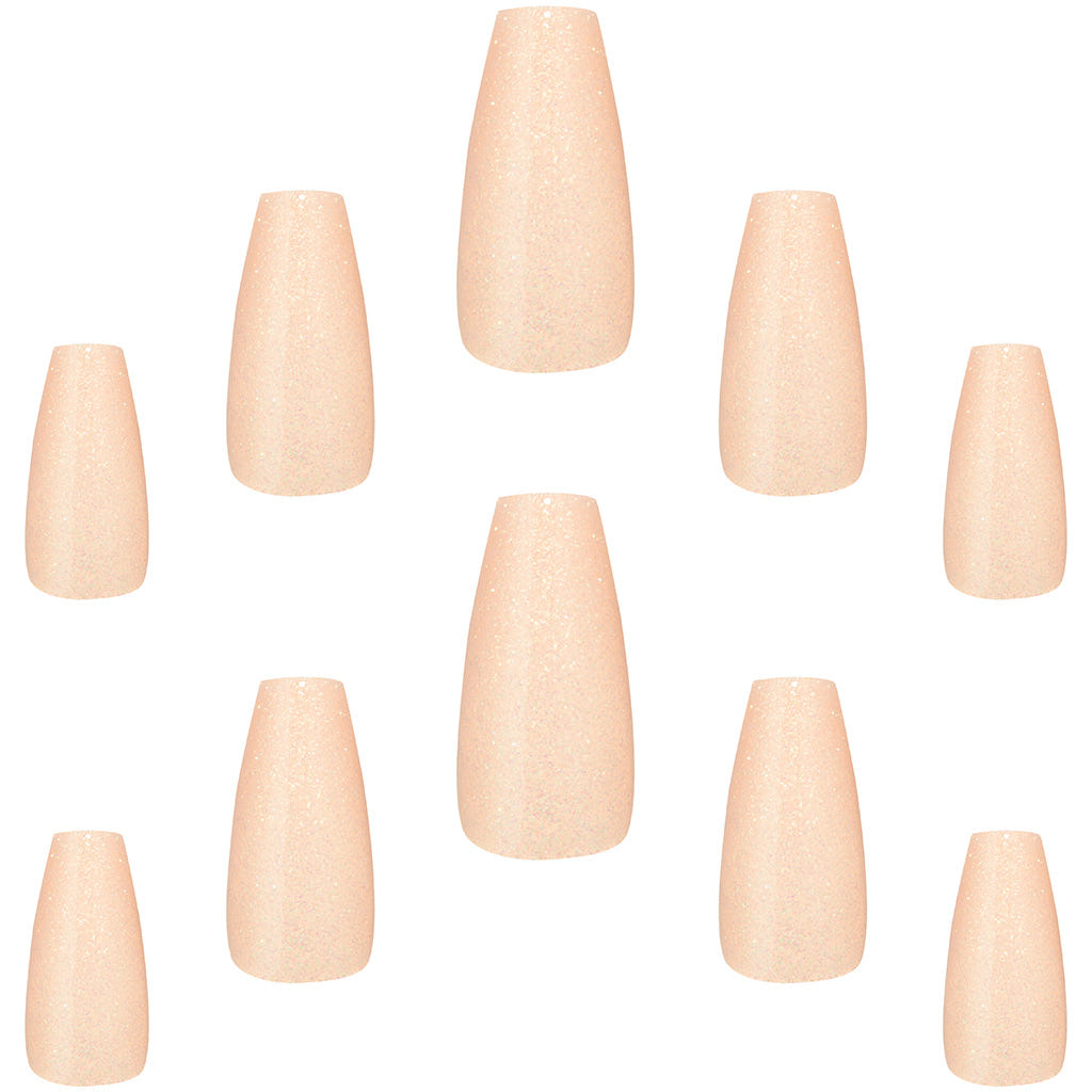 Elegant Touch Luxe Looks False Nails Squareletto Long Length - Peach Please (Nails - Loose)
