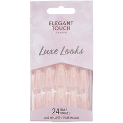 Elegant Touch Luxe Looks False Nails Squareletto Long Length - Sugar Cookie