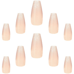 Elegant Touch Luxe Looks False Nails Squareletto Long Length - Sugar Cookie (Nails - Loose)
