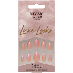Elegant Touch Luxe Looks False Nails Stiletto Short Length - Creme Brulee
