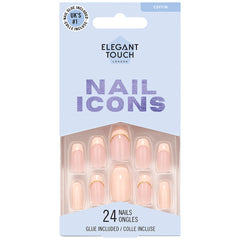 Elegant Touch Nail Icons False Nails Coffin Medium Length - Sugar Plum