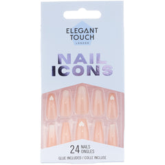 Elegant Touch Nail Icons False Nails Squareletto Long Length - Love Me A Latte