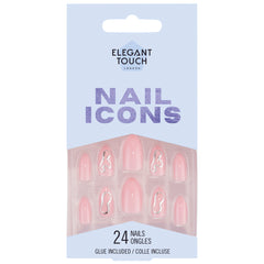 Elegant Touch Nail Icons False Nails Stiletto Short Length - Molten Metallics