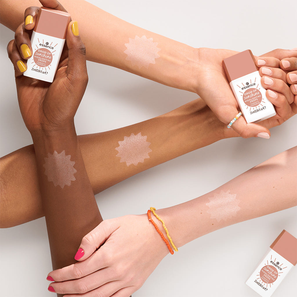Essence Drop Of Sunshine Highlighting Drops (25ml) - Model Arm Swatches
