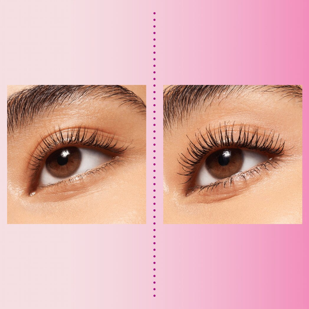 Essence I Love Extreme Crazy Volume Mascara (12ml) - Model Shot Before and After