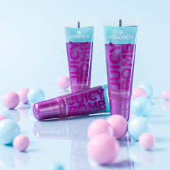 Essence Juicy Bomb Shiny Lipgloss (10ml) - Lifestyle Shot [105 Bouncy Bubblegum]