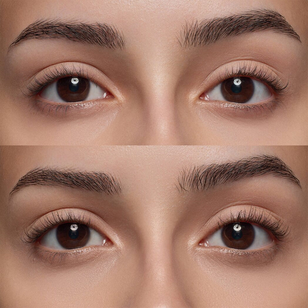 Essence Lash Without Limits Brown Extreme Lengthening & Volume Mascara (13ml) - Model Shot 1 (Before & After)