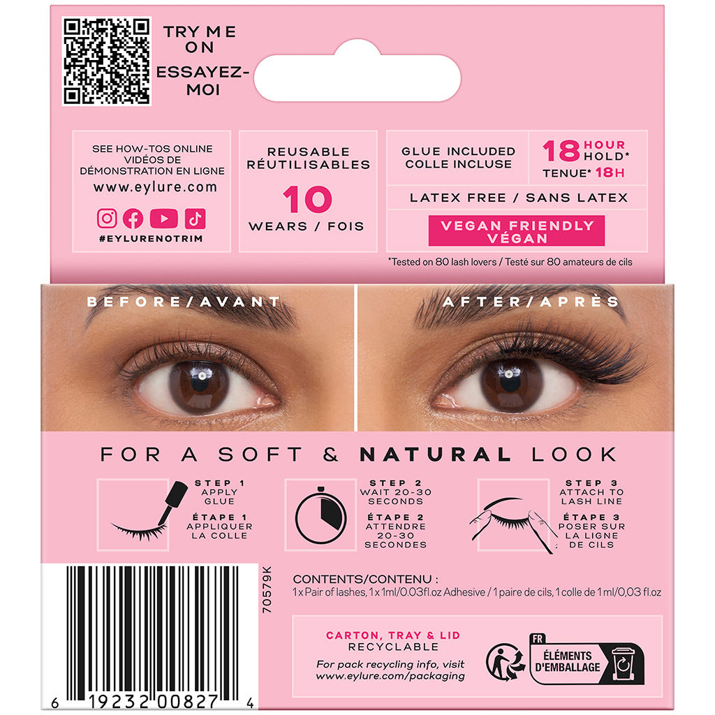 Eylure 3/4 Length Lashes - 024 (Back of Packaging)
