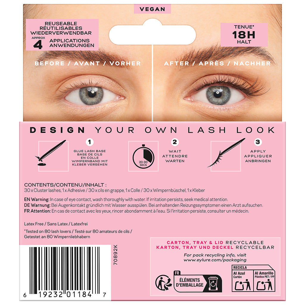 Eylure Cluster Lashes Brown/Black - Wispy No. 7 (Back of Packaging)