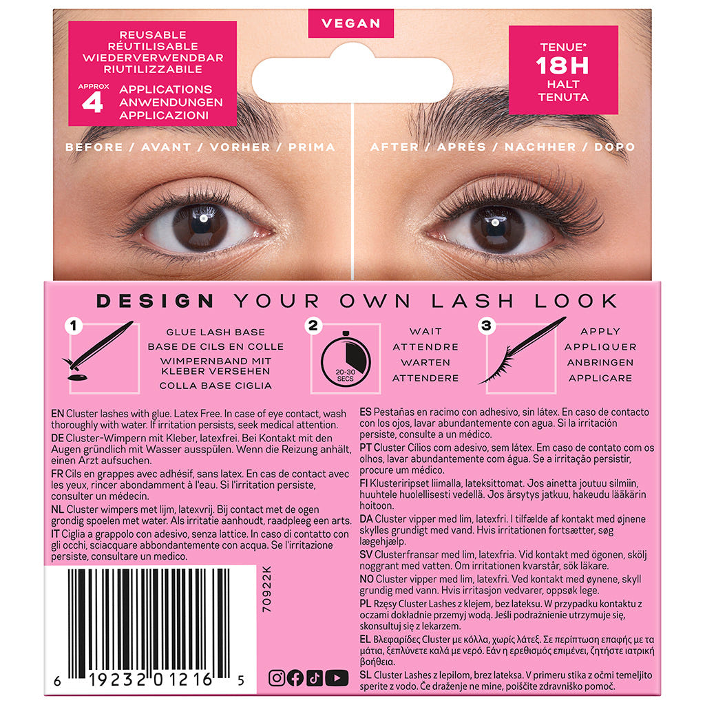 Eylure Cluster Lashes - Flutter No. 4 (Back of Packaging)