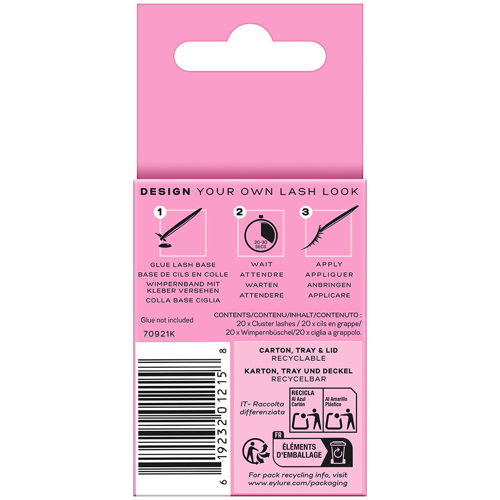 Eylure Cluster Lashes Refill Pack - Fluffy 12mm (Back of Packaging)
