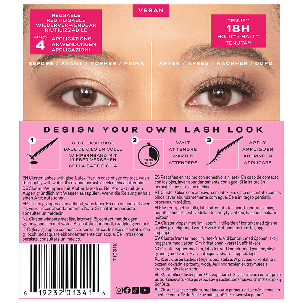 Eylure Cluster Lashes - Soft & Fluffy No. 26 (Back of Packaging)