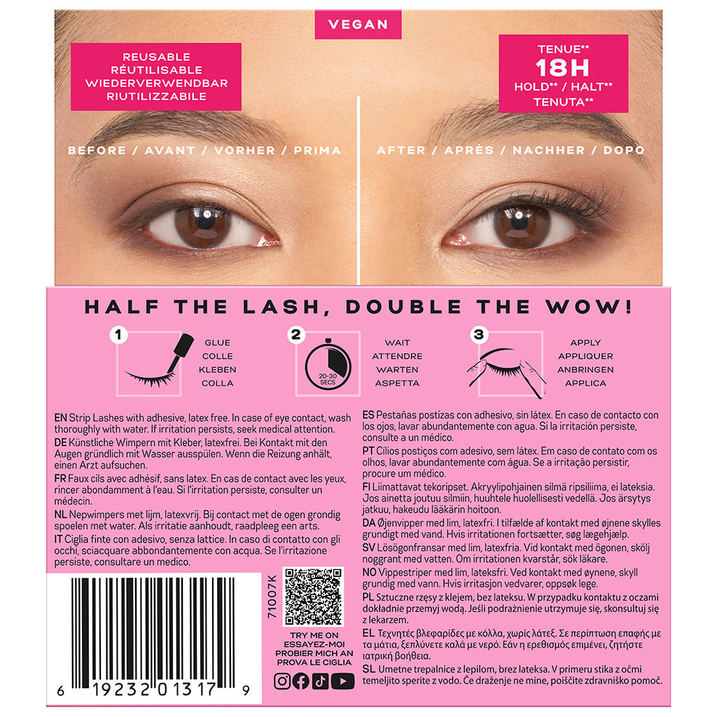 Eylure Half Lash No. 4 (Back of Packaging)