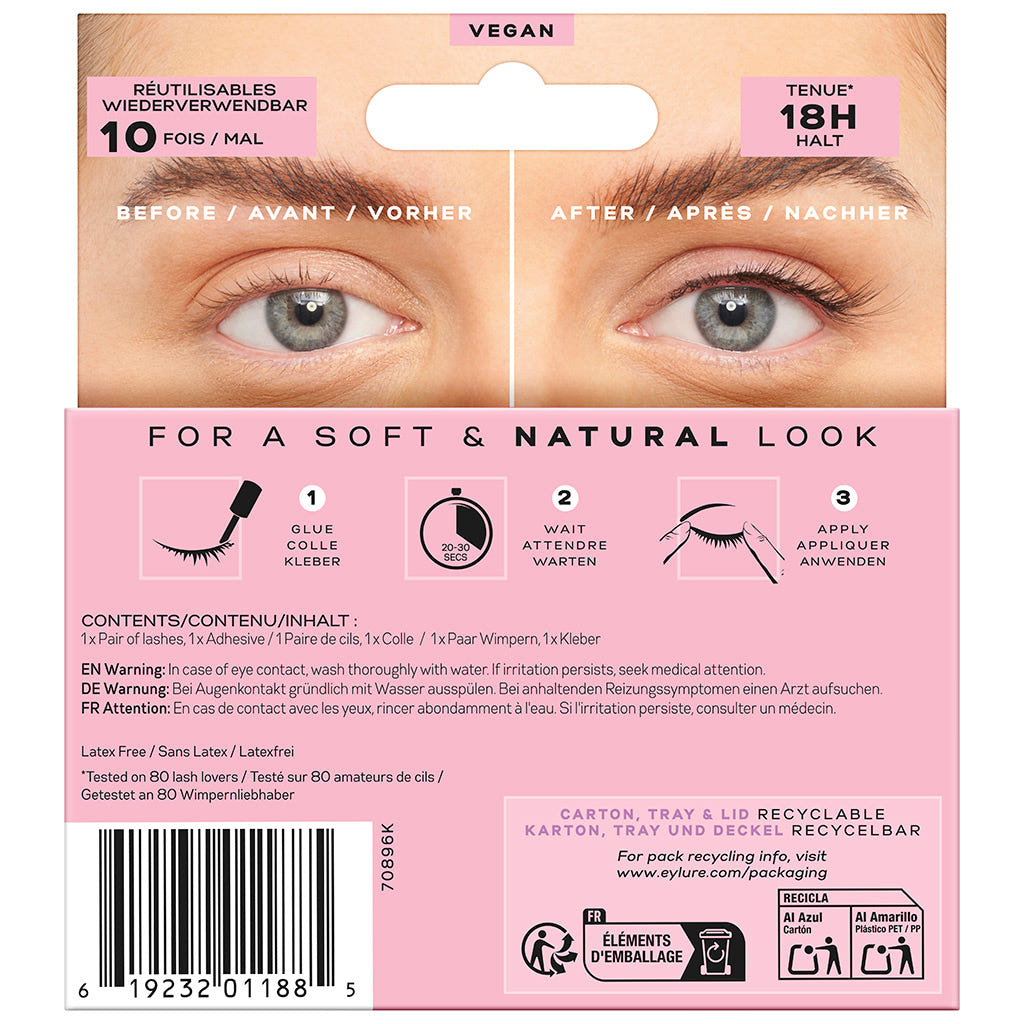 Eylure Half Lash No. 9 (Back of Packaging)
