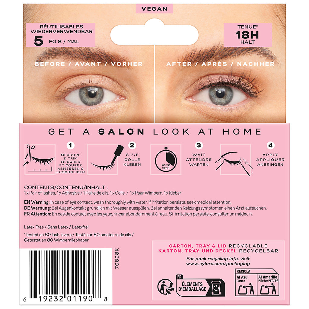 Eylure Hybrid Lashes No. 214 (Back of Packaging)