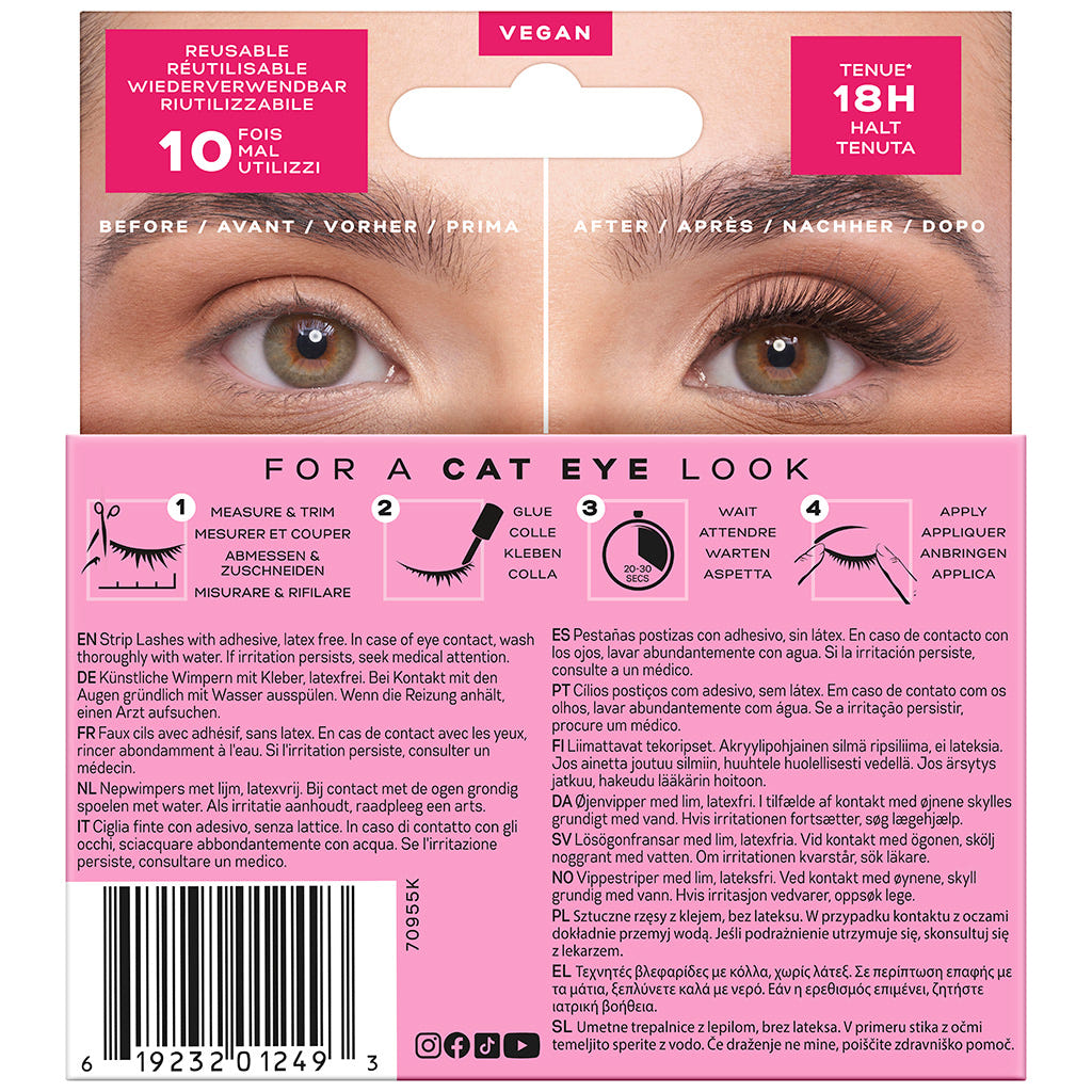 Eylure Light & Wispy Lashes - 161 (Back of Packaging)