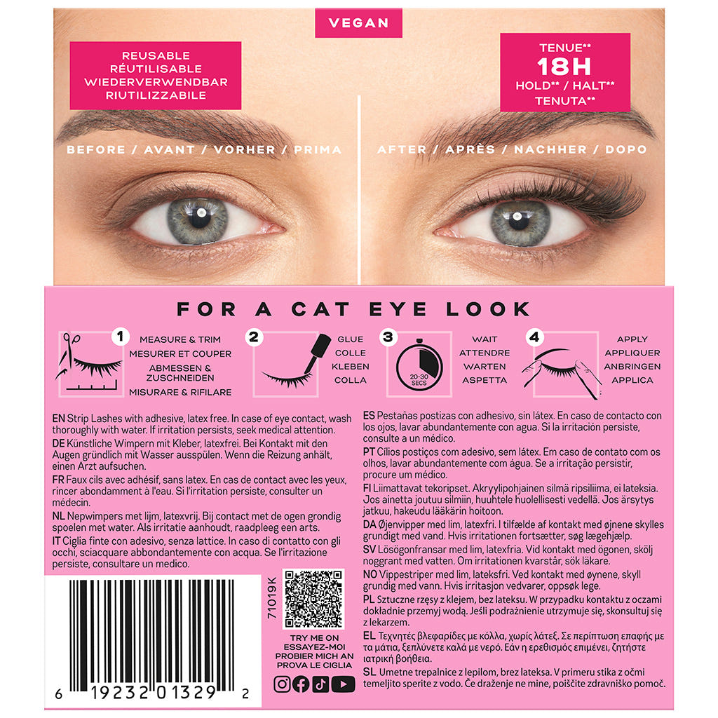Eylure Light & Wispy Lashes 172 (Back of Packaging)