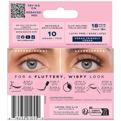 Eylure Light & Wispy Lashes - 166 (Shorter Lash Band) - Back of Packaging